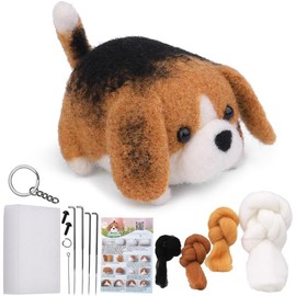 Needle Felting Kit Beginner, Beagle Dog Needle Felting Set Wool Needle Felting Starter Kit DIY Kits for Adults, with Instruction and Needle Felting Tools, Home Decoration Birthday Gift