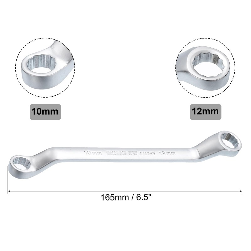 sourcing map 2pcs Offset Double Box End Wrench 10mm x