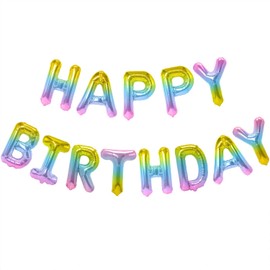 Pastel Balloons Happy Birthday Balloons Letters Banner Candy Balloons Girly Happy Birthday Decorations for Girls Colorful Balloons Rainbow Balloons Pink Balloons Rainbow Happy Birthday Banner Letter