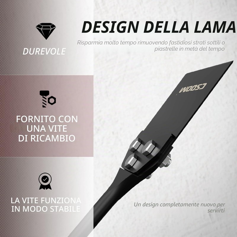 CSOOM Scalpello SDS-Plus da 100 mm con lama di ricambio
