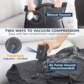 Professional Vacuum Bags for Travel with Wireless Vacuum Pump, Dobaly IP67 Reusable Vacuum Compression Bags for Suitcases and Backpack Space Saver Vacuum Bags Lightweight&Durable (1PC+Pump)