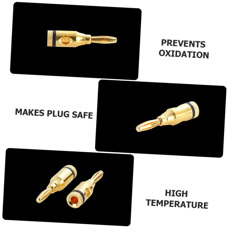 Gatuida 24pcs Gold Plated Banana Plugs Connector for Speakers and