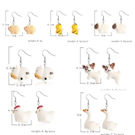 Cute Earrings Weird Earrings Funny Earrings Pig Dog Cow Sheep Animals Earrings Dangle Earrings for Women Sweet Style
