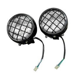 TGGKKPARTS New Left and Right Headlights assembly Lens Bulbs Lights Grills Warrior for Yamaha Banshee 1987-2006