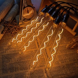 TIANFAN 2-Pack Vintage Led Bulb Long Test Tube T10 300mm Led Filament 4W Dimmable Edison Style Decorative Light Bulb 110-130V E26 Transparent