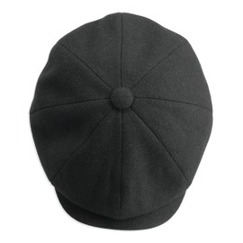 Gamble & Gunn 'Shelby ' Black Herringbone Button Top Cap (57cm)
