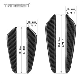 TANGSEN Vehicle Protector Carbon Side Door Guard Scratch Hiding Protection Guard Scratch Prevention Anti-Impact TPU Protective Film Parts Accessory Exterior Universal Type Black 4-Piece Set