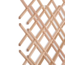 18-Bottle Trimmable Wine Rack Lattice Panel Inserts in Unfinished Solid North American Red Oak