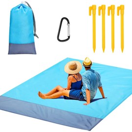 Gallipower Beach Blanket 79 * 55inch, Sand Proof and Water Resistant, Pocket Picnic Blanket for Outdoor Travel Camping Festival Sports