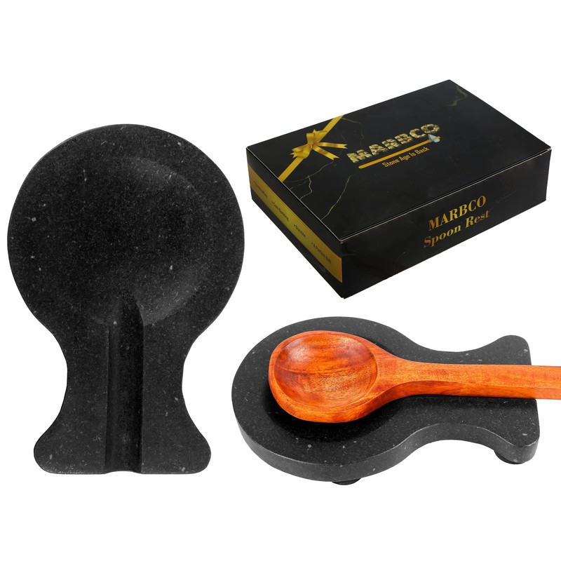 Marbco Marble Spoon Rest, Ladle Holder, Marble Spoon Rest Holder