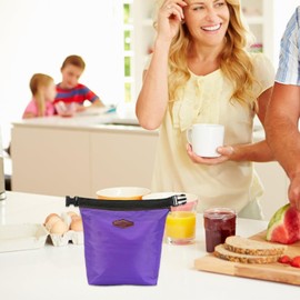 Pequeñas bolsas de almuerzo aisladas, bolsa de almuerzo aislada a prueba de fugas con broche de hebilla ＆ Manejo de bolsa térmica resistente al agua. Bolsa fría portátil Mantenga los alimentos c