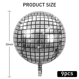 Kaluofan Luftballons Geburtstag,Helium Ballons,9 Stück Discokugel Luftballon,22 Zoll 4D Ballons Geburtstag,folienballon geburtstag,für Disco Mottoparty Geburtstag party deko Silvester Deko 2025 Dekoration