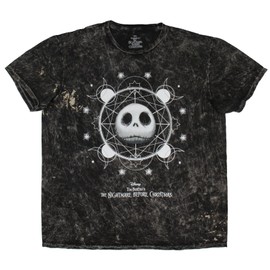 Seven Times Six The Nightmare Before Christmas Men's Celestial Jack Skellington Crewneck T-Shirt for Adults - Medium, Black