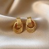 Aretes De Nudo Oro 18k Pendientes Gruesos Joyeria Para Mujer