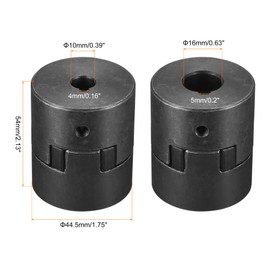 MECCANIXITY Flexible Coupling Shaft 10mm to 16mm 54mm x 44.5mm Motor Coupler Joint