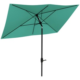6.5' x 10' Rectangular Outdoor Patio Umbrella, Sun & Water Resistant with Crank & Tilt
