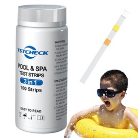 Pool and Spa Test Strips,Pool Water Ph Test 100x - Swimming Hot Tub Quick & Accurate Spa Testing Supplies for Ph Value, Chlorine, Total Alkalinity, Cyanuric Acid