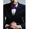 JEMYGINS Mens Bowtie Silk Purple Bow Tie and Pocket Square