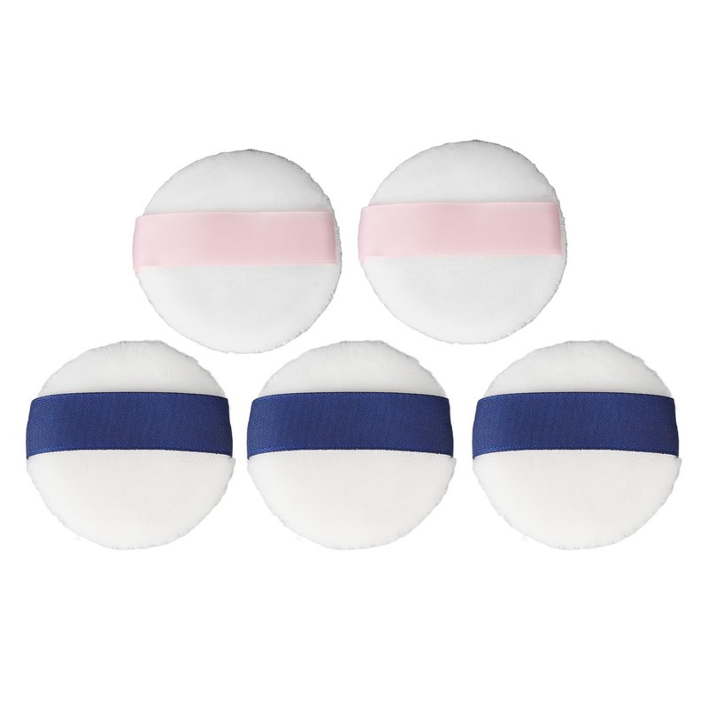 5pcs Face Powder Puff Double Sided Raised Pile Soft Skin