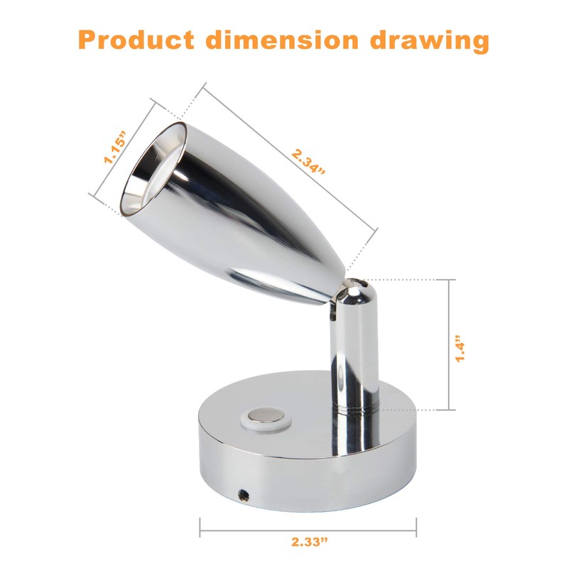 OPL5 RV 12V Warm White Reading Light with Touch Adjustable