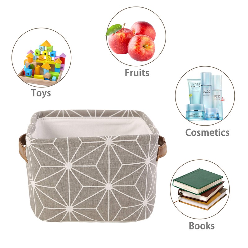 LessMo 4 Pack Storage Baskets, Collapsible Mini Storage Boxes, Canvas