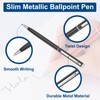 PATIKIL Slim Metallic Ballpoint Pens, 6 Pack Black Ink, 1mm