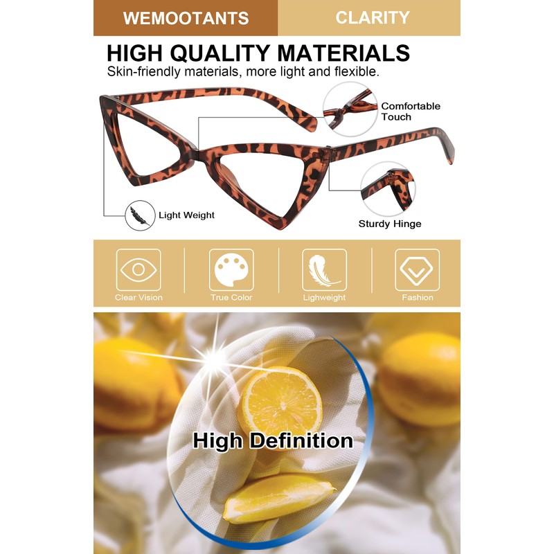 WEMOOTANTS Narrow Reading Glasses 3.5 for Women Tortoise Cat Eye