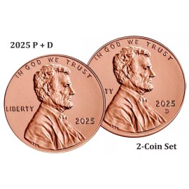 2025 P+D  Lincoln Penny / Cent 1¢  2-Coins   Perhaps the Last Year for the Penny