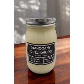 Leah's Lite Wood wick * MAHOGANY TEAKWOOD BBW TYPE * 16oz scented Leah's Lite Candle