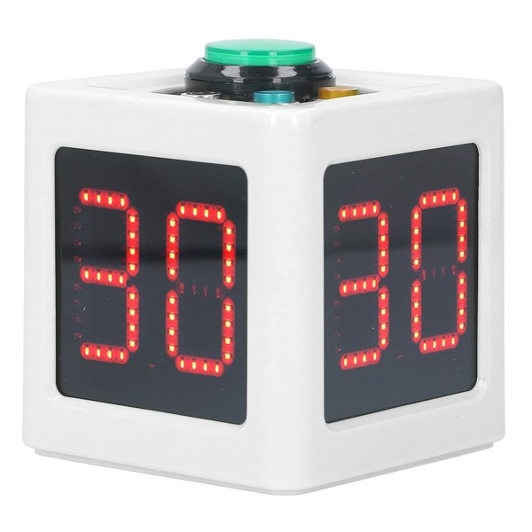 Cube Timer, 1.4" Double Sided HD Display Preset Timer Exercise Seconds Countdown Timer, Poker Casino Chest Tournament Workout Fitness and Time Management Poker Clock (White)