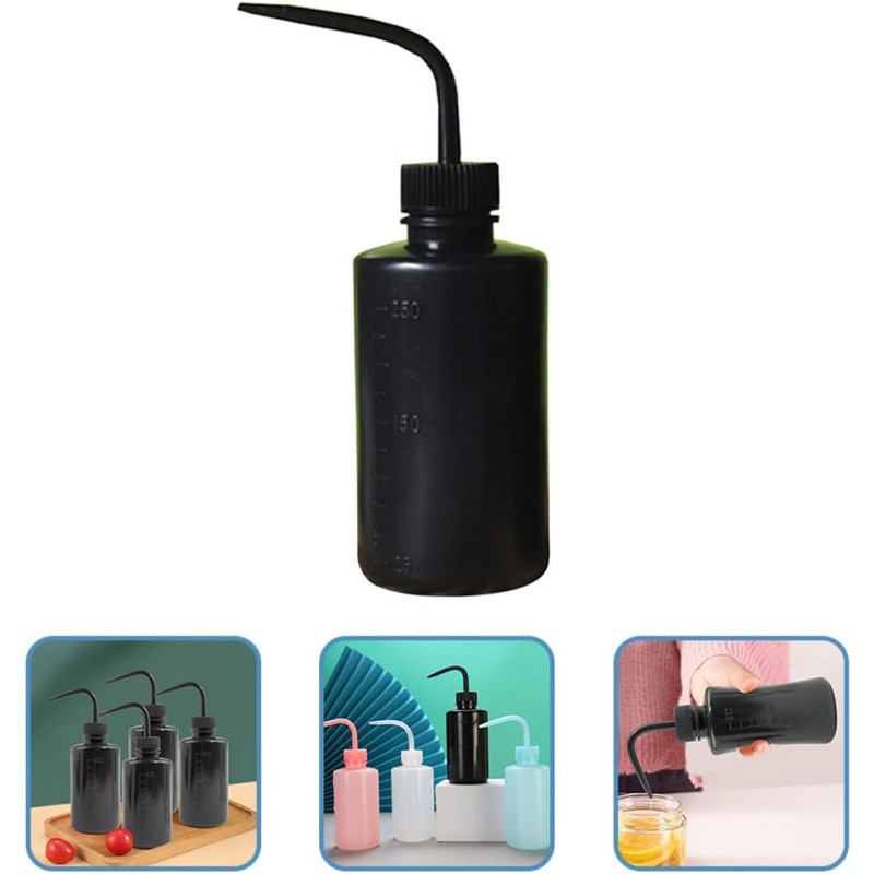 Botella de Lavado de Pestañas 250ml 4 Piezas Plástico Negro