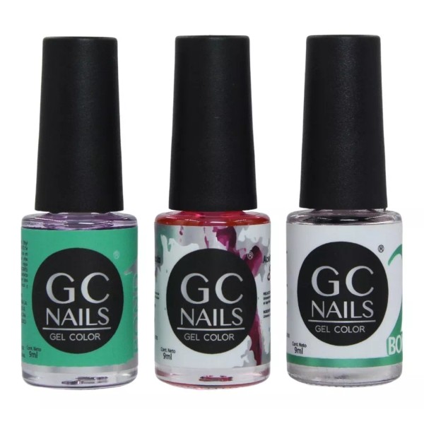 GC Nails Pack Gel Uñas Bond 1 Y 2 + Aceite Para Cutícula Gc Nails