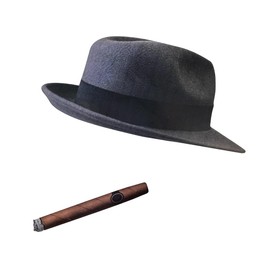 NYTKL Fedora and Cigar Window Decal, The Driving Crooner Decals Fedora Hat and Cigar Sticker, Waterproof Funny Car Stickers Creative Decoration for Automotive Side Window (A)