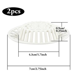 2 Pcs Plastic Sink Strainer, White Drain Hair Catcher Hair Plug Hole Plastic Lightweight Sink Filter Hair Trap Catch Waste Filter Plug Drain Filter Hair Stopper for Kitchen Bathroom Bathtub Shower