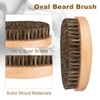 Beard Comb Wild Boar Bristles Beard Brush and Double-Sided Wooden