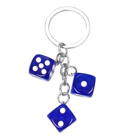 Dice Keychain Colorful Resin Dice Cube Key Chain for Women Bag Purse Wallet Car Keyring Jewelry-blue