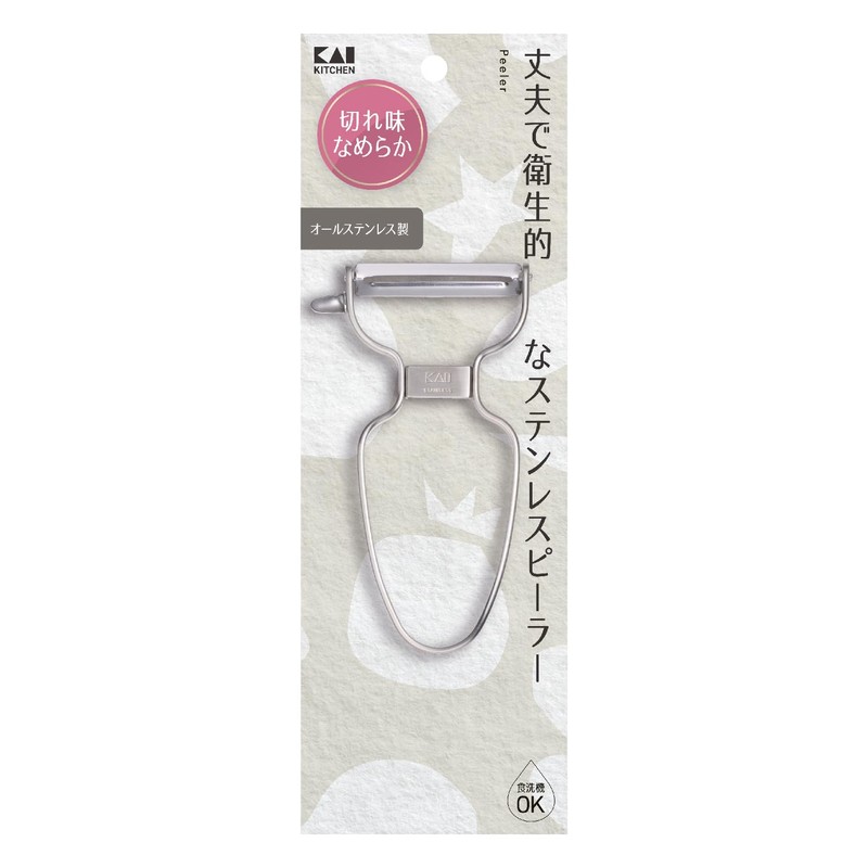 Kai Corporation KAI Easy-to-Hold Handle Design Stainless Steel Peeler, Peeling