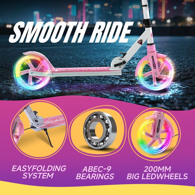 Kick Scooter for Kids Ages 8+ Teens & Adults, with