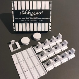 Child Safety Cabinet Locks by Childsgrace - Childproof Cupboard Doors & Drawers with This Magnetic Locking System Kit - Gain Peace of Mind by Creating a Safe Environment for Your Kids - 12 + 2