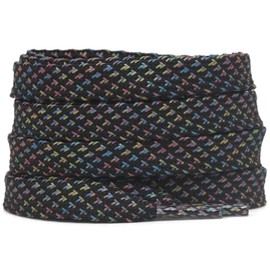 DELELE 2 Pairs Reflective Shoelace Flat Colorful Black Safety Laces for Shoes Sneakers Boots 47 inch