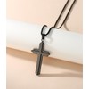 Black Cross Necklace with stainless steel,Inspirational Cross Pendant for Men