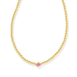Kendra Scott Abbie Beaded Necklace in 14k Gold-Plated Brass, Azalea Illusion, Fashion Jewelry for Women