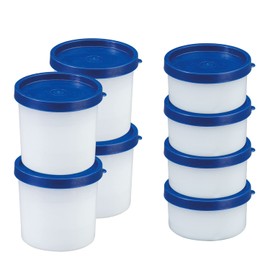 Westmark 258422E6 8 Herb/Freezer Containers with Lid Capacity 4 x 100 ml 4 x 200 ml Stackable Plastic Trio Transparent Blue