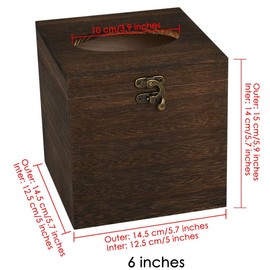 ds. distinctive style Tissue Box Retro Square Wooden Boutique Tissue Holder Tissue Cover for Home Office Car Automotive Decoration - Brown