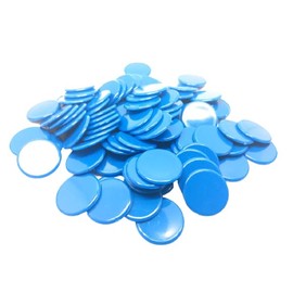 Plastic Counters, 15mm, Blue, Pack of 100