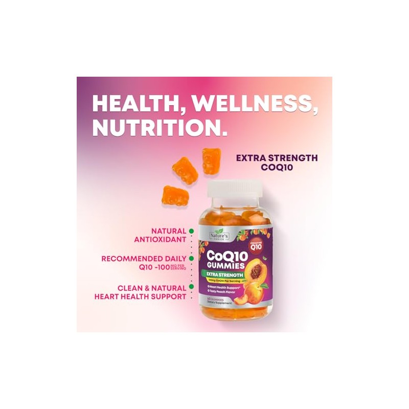 CoQ10 Gomitas - Vitaminas de goma de melocotón con coenzima