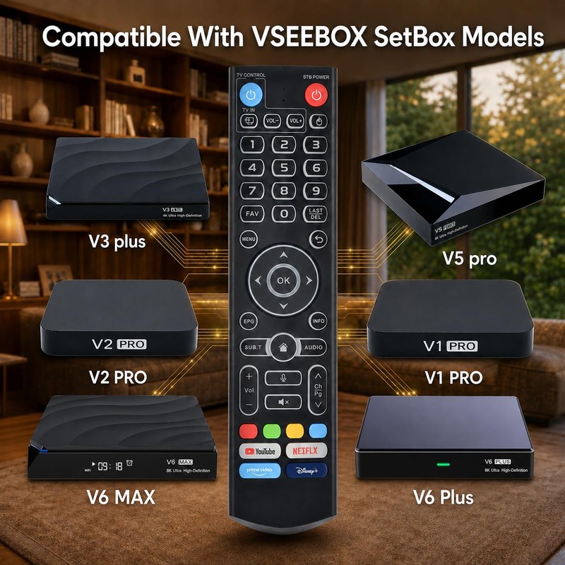 for vSeeBox V3 Pro Replacement Backlit Voice Remote Control,Compatible with