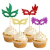 24 piezas de decoración para cupcakes de Mardi Gras, con