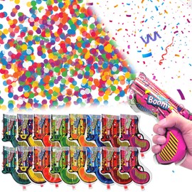Pack of 16 Party Confetti Cannon Confetti Birthday Glitter Paper Confetti Bomb Shooter Confetti Biodegradable Confetti Cannon Wedding Pistols Confetti Gun Confetti Pieces Paper