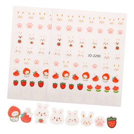 WOONEKY DIY Bunny Nail Decals Easter Rabbit Carrot 10 Sheets Nail Art Ornament for Girls